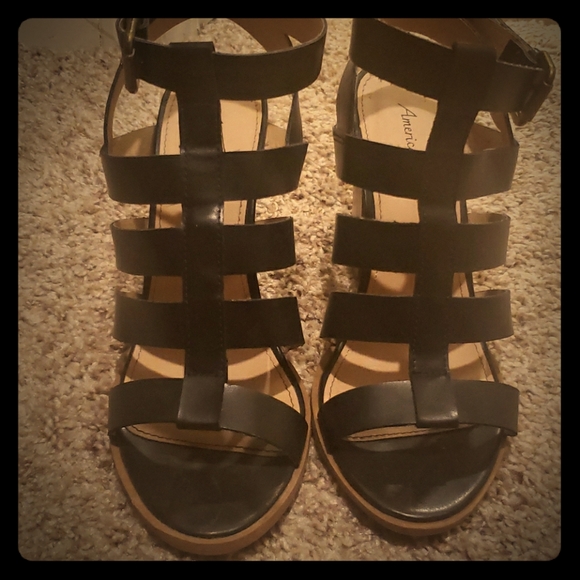 Chunky heeled sandals- Black - Picture 1 of 2